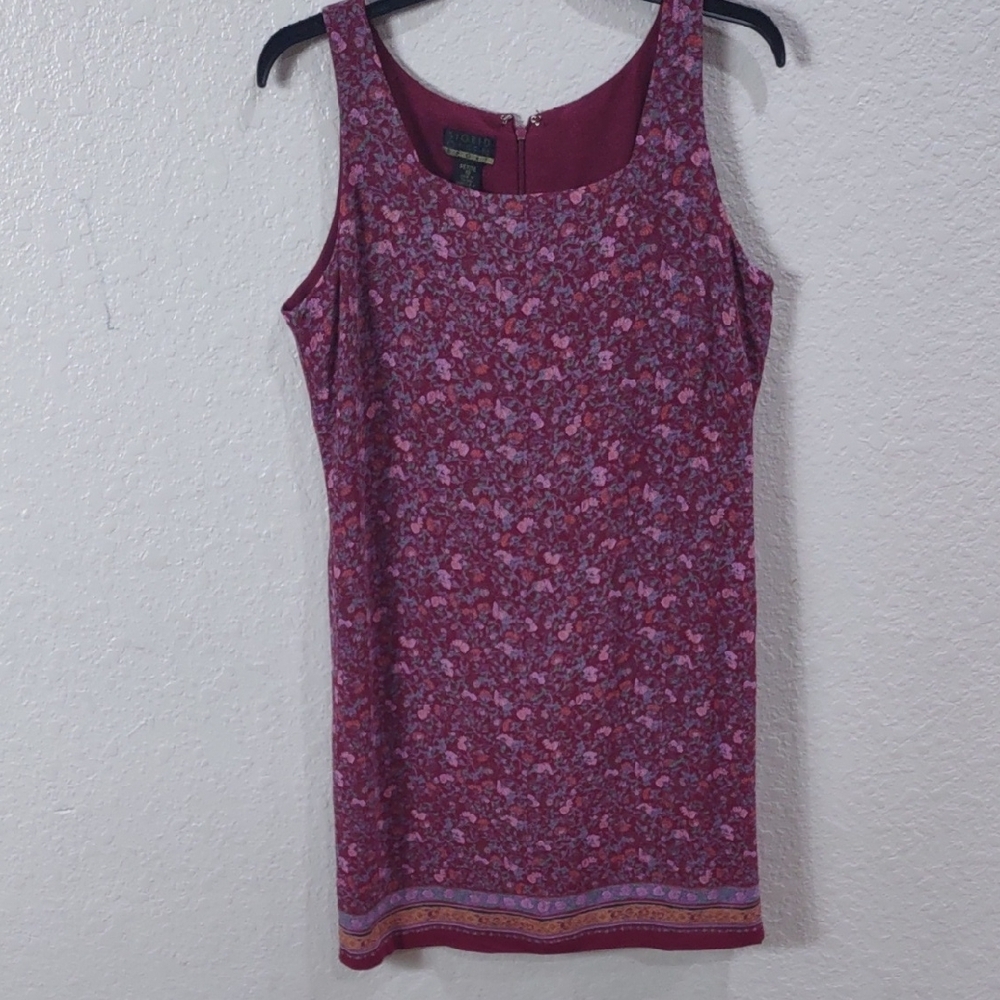 SIGRID OLSEN Floral Sleeveless Dress in Red and Purple - Picture 3 of 17